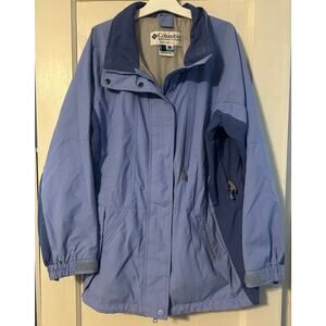 Columbia women’s blue winter jacket with detachable hood size medium